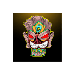 tiki mask esport mascot logo hawaiian style print