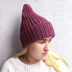 Warm handmade knitted hat