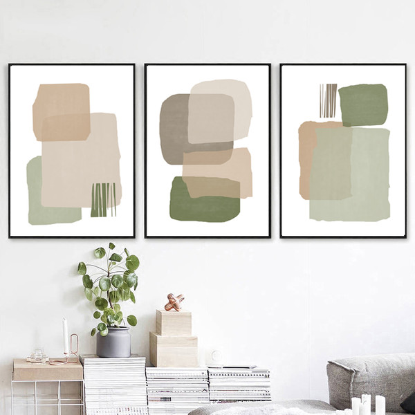 Three abstract green posters can be downloaded