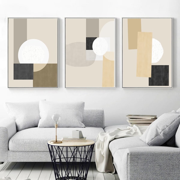 Geometric Print Three Wall Art Abstract Set of 3 Posters Liv | Inspire ...