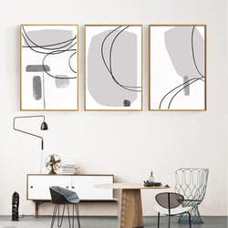 Abstract Prints, Poster Set of 3, Gray Beige Wall Art, Digit | Inspire ...