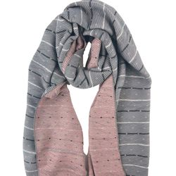reversible striped acrylic scarf