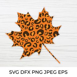 leopard maple leaf svg. fall leaf. autumn decorations