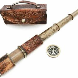 brass telescope 16" dollond london 1920 engraved marine handheld brass telescope with box case sailor home decor maritim