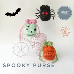 spooky purse crochet pattern halloween party pattern halloween crochet trick or treat halloween gift spooky purse diy