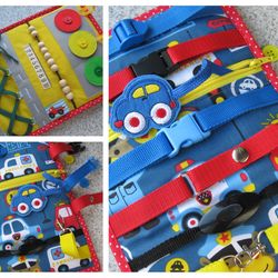 Double-sided Sensory play mat, Travel Toy with fasteners, Fidget toy with Buckle , Toddler busy  toy , Fidget blanket