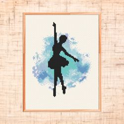 ballet cross stitch pattern modern cross stitch ballerina gift ballet dancer cross stitch watercolor cross stitch girl