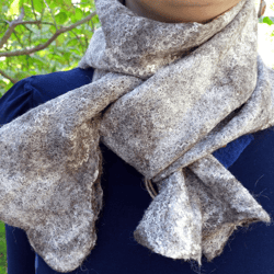 Handmade wool wetfelting scarf Frost