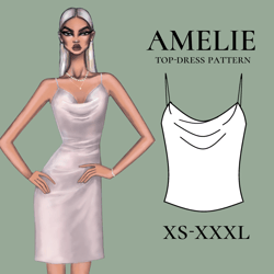 Ameli Cowl Neck Cami  Top Dress 2 in 1 Digital Pattern PDF Sewing Patterns