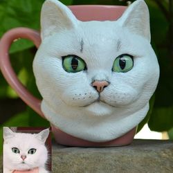 White cat mug - British cat mug Cat mom mug - Cute mug