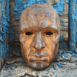 Rusty Iron Man Mask / Vintage Metal Mask