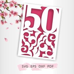 50th birthday card svg, birthday card svg, 50th birthday svg, 50th birthday download, 50th anniversary svg, 50th svg