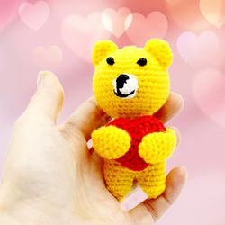 Bear with heart, bear plush toys, miniatures bear, stuffed bear toy, Valentines day, bear toy for girl, stuffed animal
