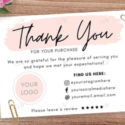 thank you card for small business