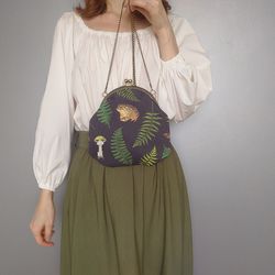 cottagecore handbag, frog purse, mushroom purse, goblincore bag, kawaii purse, clutch, backpack, crossbody bag, purse