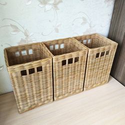 Beige Wicker Square Storage Basket, Laundry basket,Shoe basket, basket for mudroom cubbies, custom size