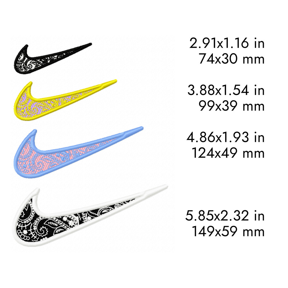 nike ornament swoosh logo machine embroidery designs