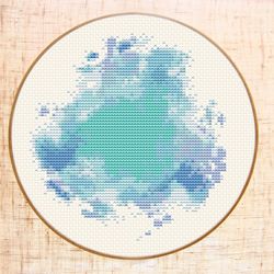 blue watercolor cross stitch pattern modern cross stitch pdf customizable xstitch sea cross stitch ocean nursery diy