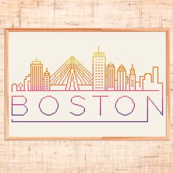 boston cross stitch pattern modern cross stitch massachusetts state usa cross stitch city skyline xstitch for beginners