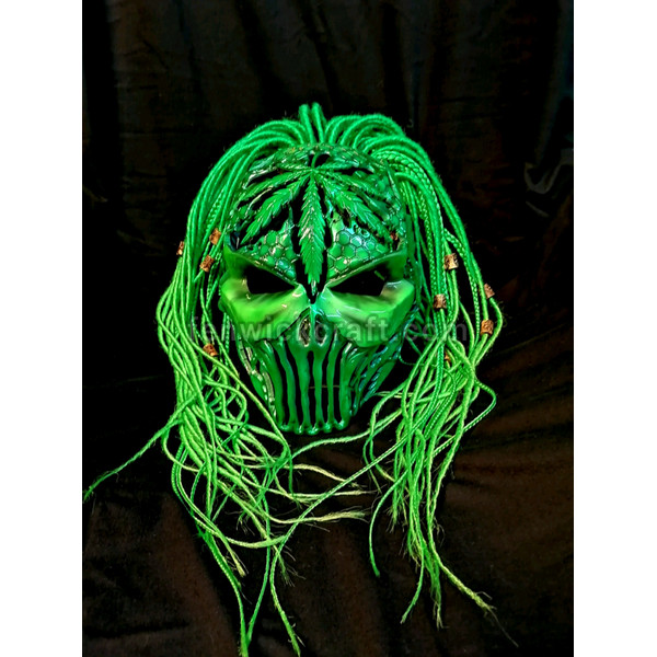 forest spirit mask green dreadlocks