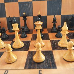 Russian vintage chess pieces set - Soviet chessmen Queens Gambit similar style
