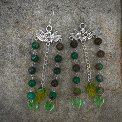 Handmade earrings made of natural agate "Child of the forest"