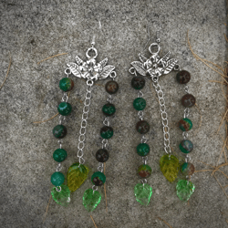 handmade earrings made of natural agate "child of the forest"