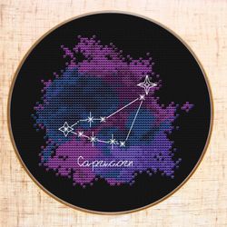 Capricorn Cross stitch pattern Constellation Zodiac cross stitch PDF