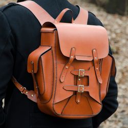 Leather backpack City rucksack Travel backpack Backpacks For Women Backpacks For Men Handmade Knapsack