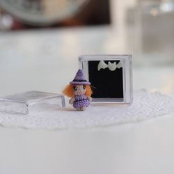 Halloween miniature crochet witch doll micro crochet toy creepy cute gift collectibles miniatures cute gift for mom