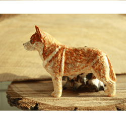 brooch red australian cattle dog, heeler figurine - brooch or dog show ring clip/number holder, cast plastic