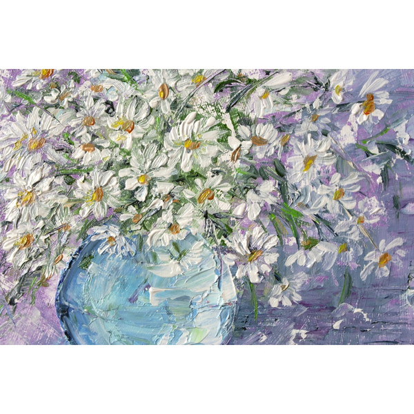 Chamomile-Bouquet-of-wild-flowers-green-flowers-interior-painting-Flowers-on-canvas-Oil-Paintings-Modern-paintings-Fine-Art-Paintings-present-vivid-picture-Gray