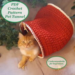 Crochet pet tunnel mini Digital instruction manual in PDF format Cat furniture