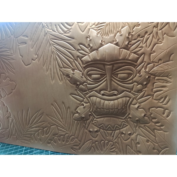 Tiki Notebook Tiki Tribal mask, leather notebook journal sketchbook | Inspire Uplift
