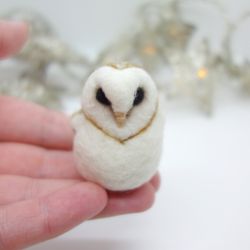 Miniature needle felted barn owl