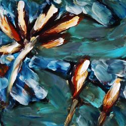 Water lily digital art print PDF PNG JPG Waterlily pond oil painting Claude Monet inspired wall art printable file