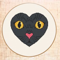 cat cross stitch pattern pdf cross stitch modern cat lover gift