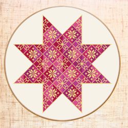 christmas ornament cross stitch pattern pdf geometric cross stitch scandi star cross stitch modern embroidery pattern