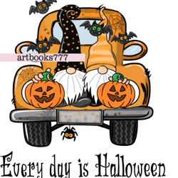 Gnome, pumpkin, car - Every day is Halloween