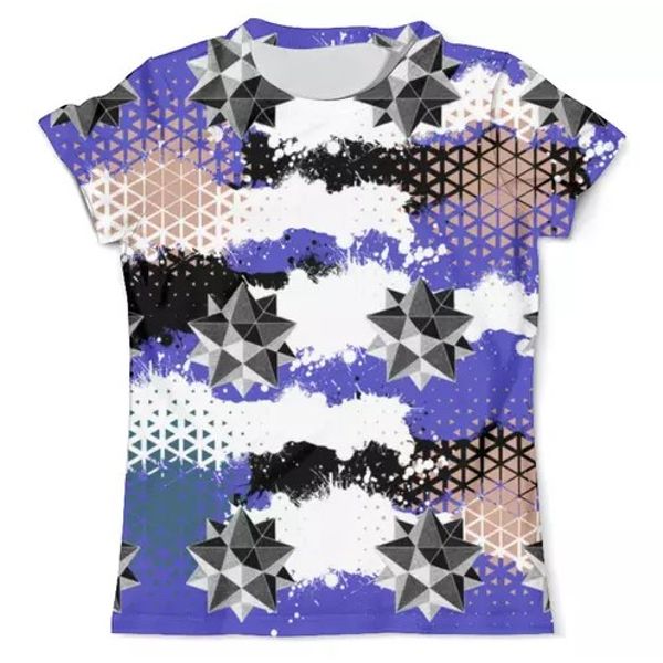 design fabric printing t-shirt color blue seamless patern rgb 300 dpi set 4 files geometry abstract art instant dawnload