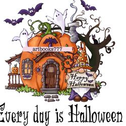 Gnome, house, pumpkin, ghost - Every day is Halloween