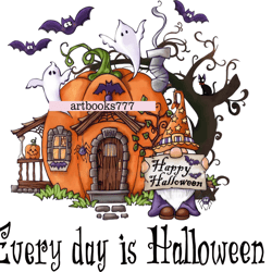 gnome, house, pumpkin, ghost - every day is halloween