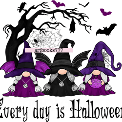 Gnome, witch, tree, web - Every day is Halloween