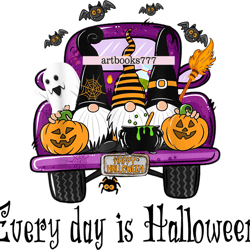 gnome, pumpkin, car, ghost - every day is halloween-2