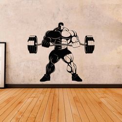 Workout Bodybuilder Gym Fitness Crossfit Coach Sport Muscles Wall Sticker Vinyl Decal Mural Art Decor