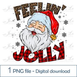 Jolly Santa 1 PNG file Merry Christmas clipart Buffalo plaid print design Sublimation Santa Claus Digital Download