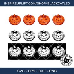 Halloween pumpkins decorative image set svg, png, eps, dxf