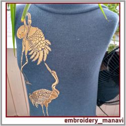 machine embroidery design cranes set
