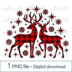Christmas deers 1 PNG file Merry Christmas clipart Christmas reindeer design Two Deer Sublimation Digital Download