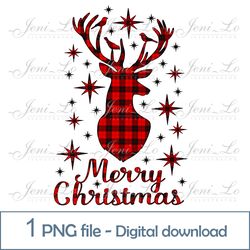 Christmas deer 1 PNG file Merry Christmas clipart Christmas reindeer design Snowflakes Sublimation Digital Download